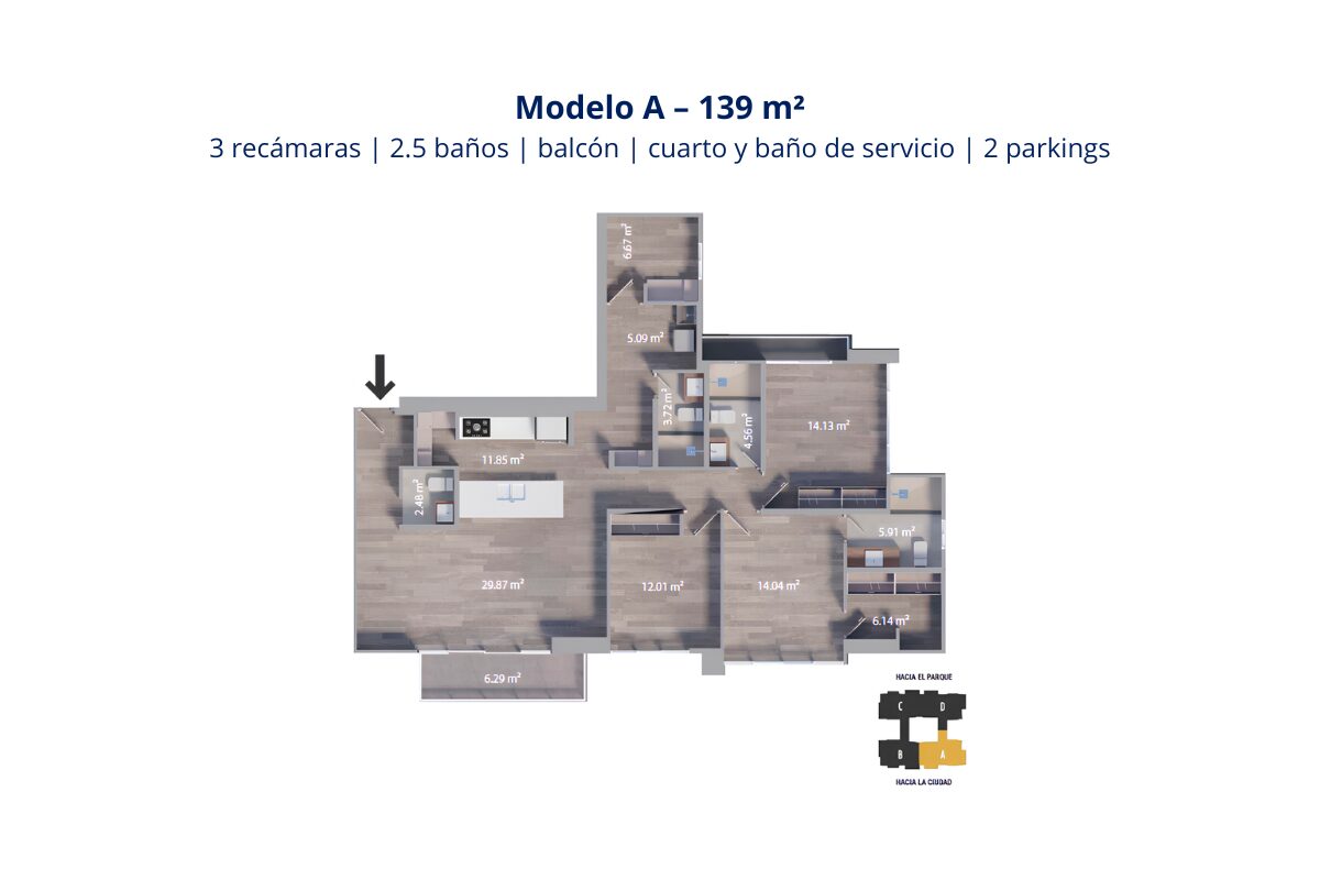 Modelo A – 139 m²