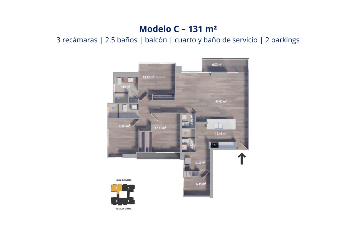 Modelo C – 131 m²