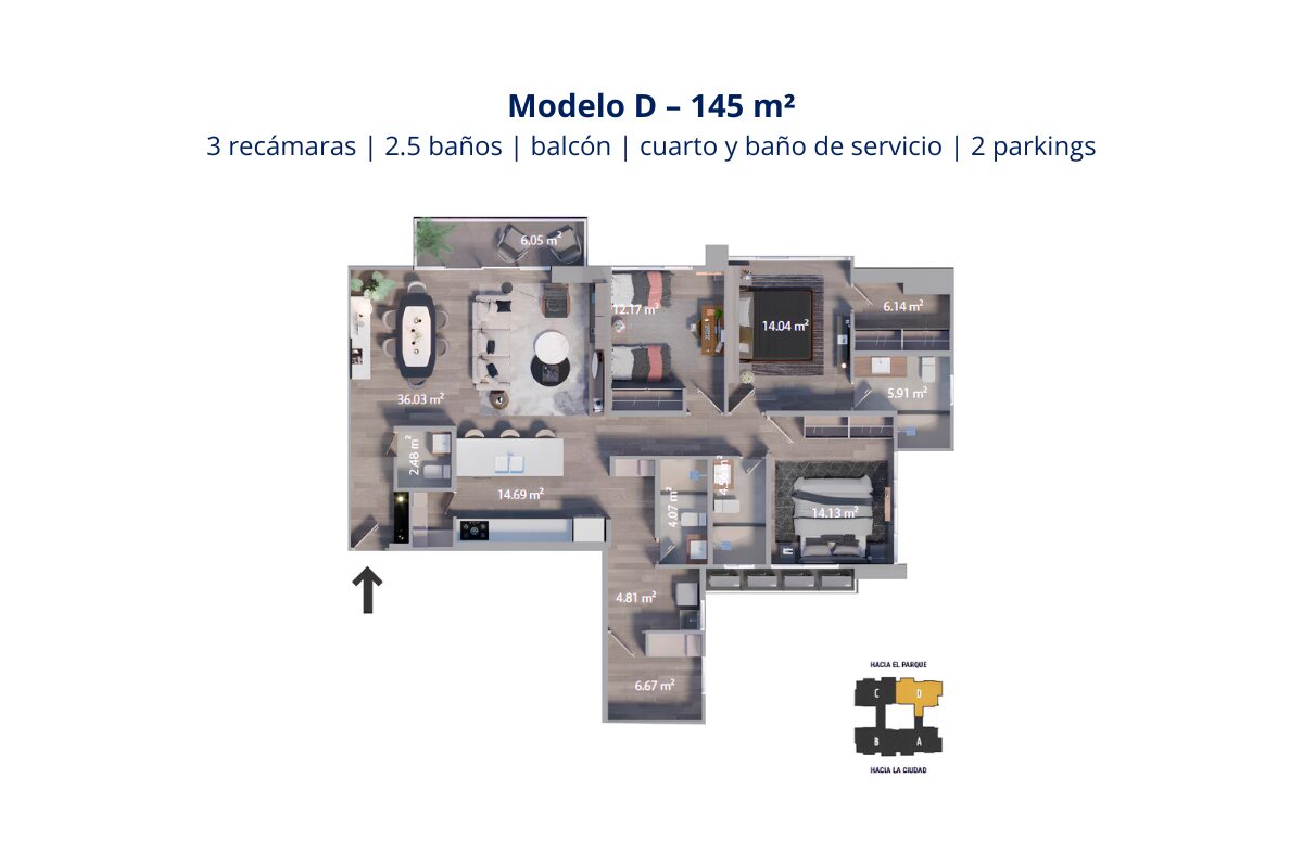 Modelo D – 145 m²